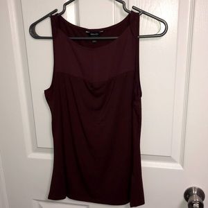 RW&Co. burgundy/wine tank top size small with sheer panel